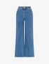 Jean wide leg à poches étoiles strassées - Bleu - 1