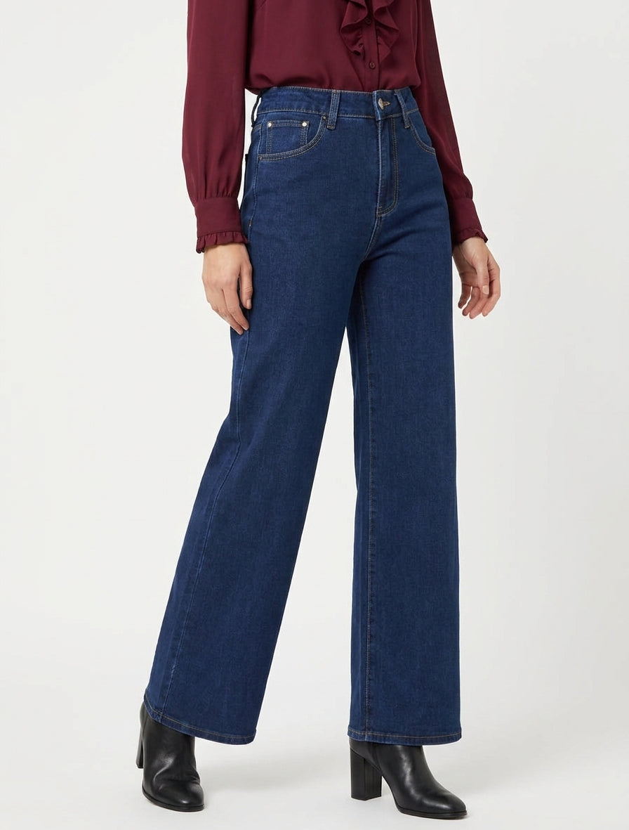 Jean standard wide leg - Bleu