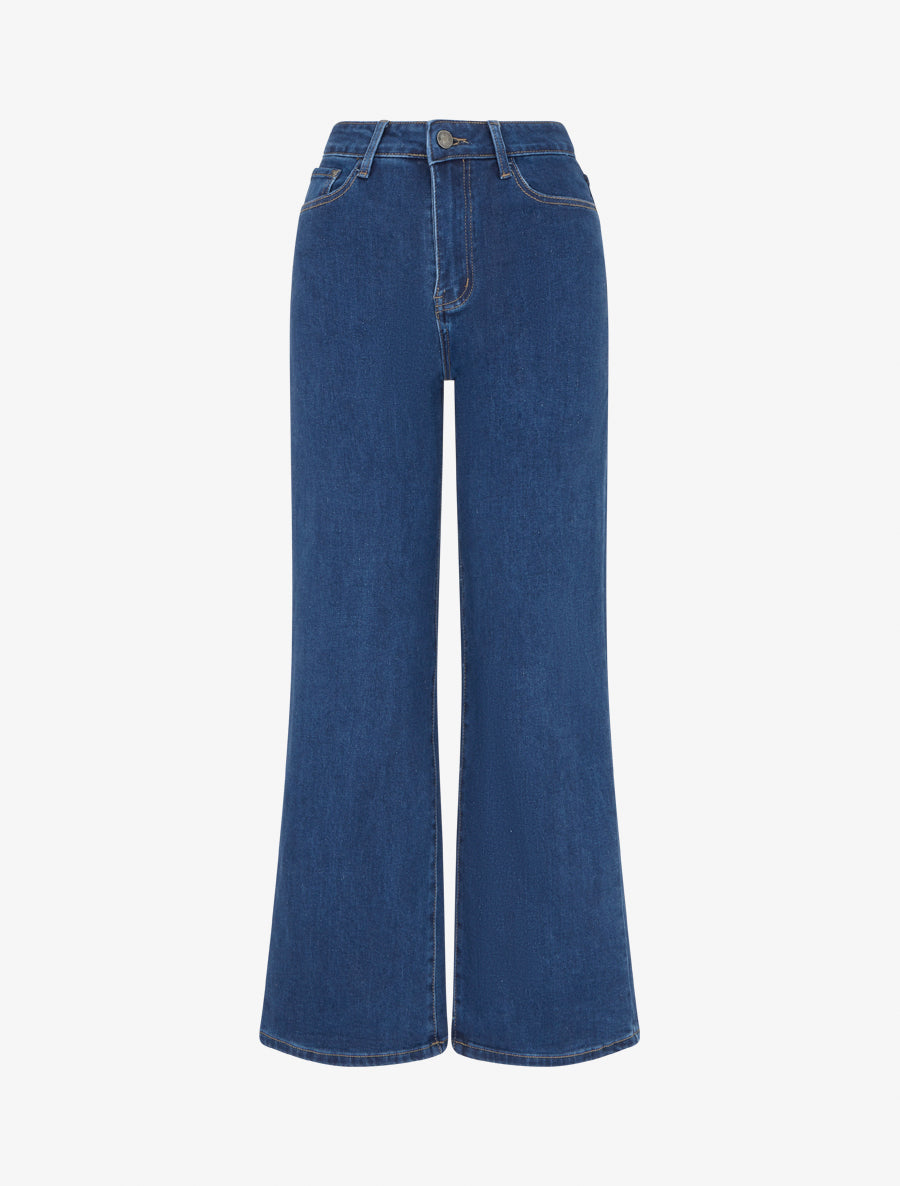 Jean ample taille haute - Bleu brut - 1