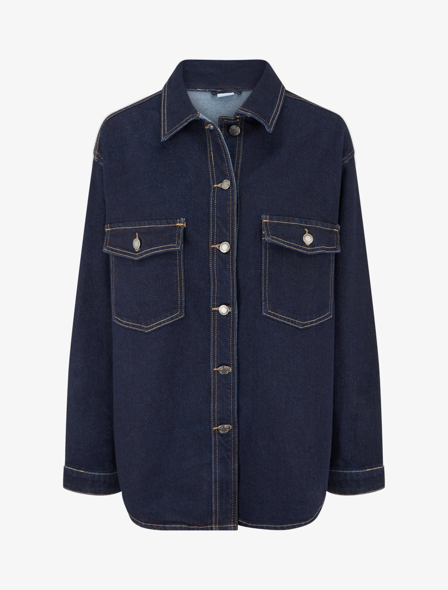 Surchemise en jean coupe oversize - Bleu brut - 1