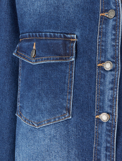 Surchemise en jean coupe oversize - Bleu denim - 3
