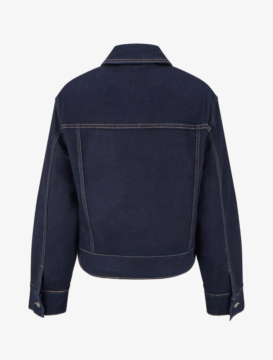 Veste en jean courte coupe droite - Bleu brut - 2