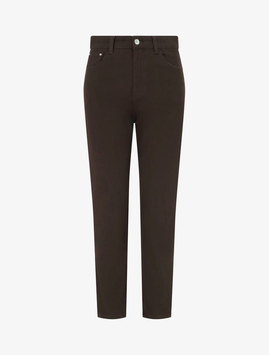 Jean mom grande taille à taille haute - Marron - 1