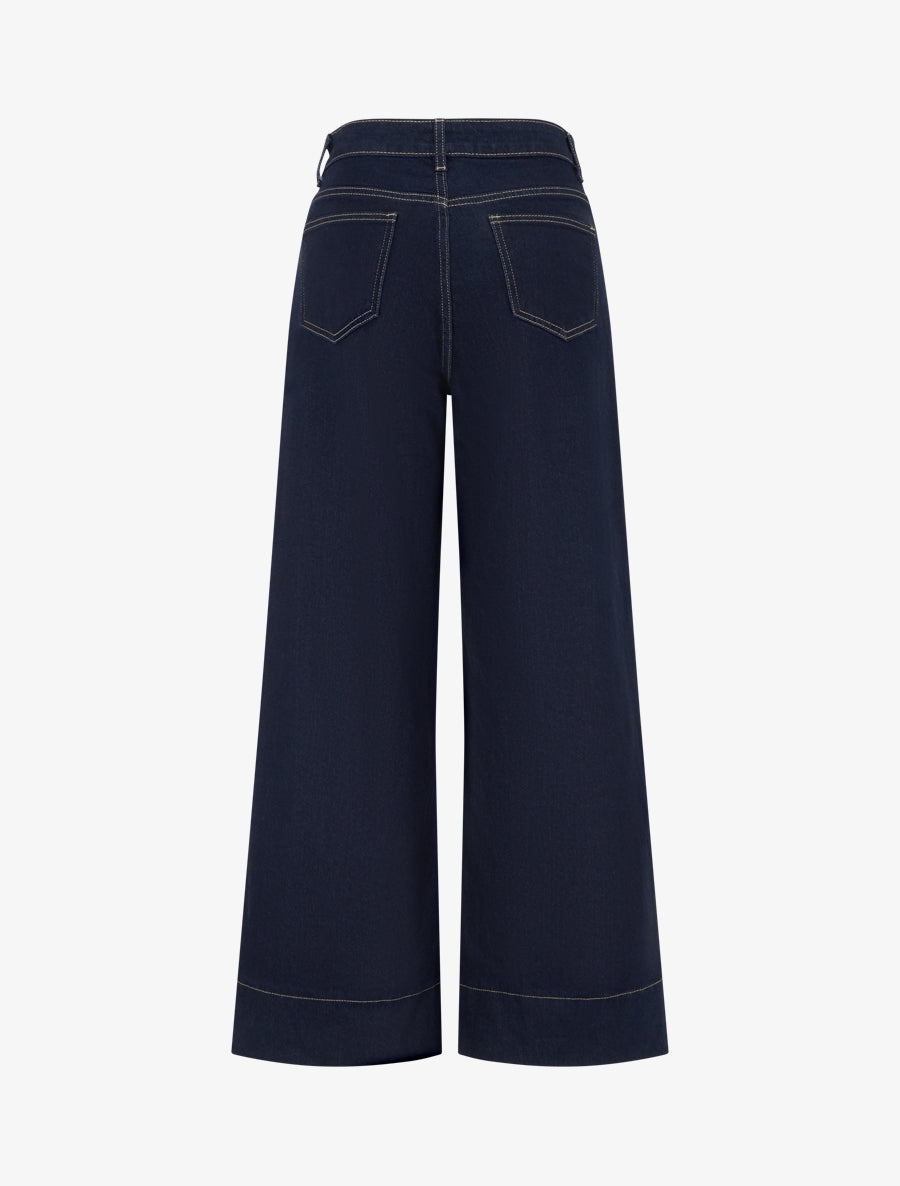 Jean ample grande taille à coutures apparentes - Bleu brut - 2