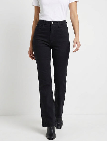Jean droit taille haute - Noir