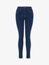 Jean taille haute clouté coupe skinny - Bleu denim - 1