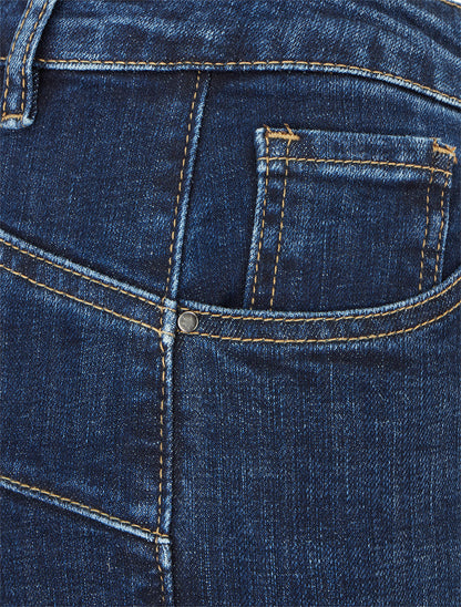 Jean slim délavé à taille haute - Bleu denim - 3