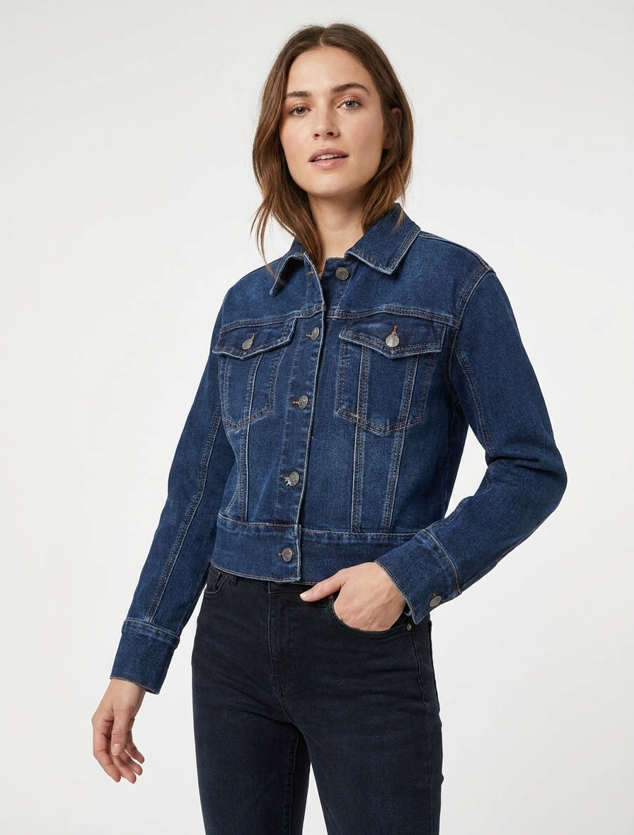 Veste en jean droite - Bleu