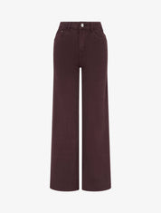 Jean uni wide leg - Prune - 1
