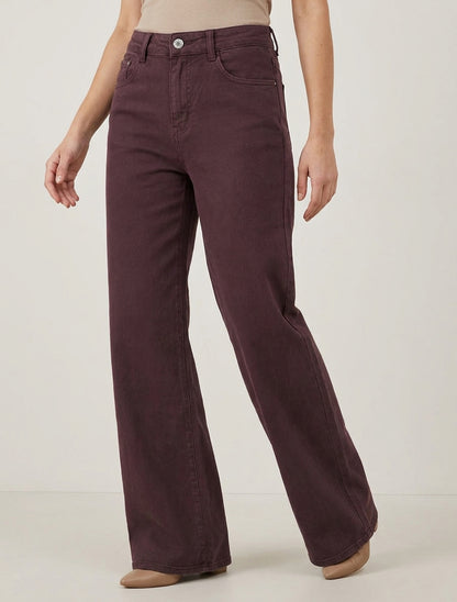 Jean uni wide leg - Prune