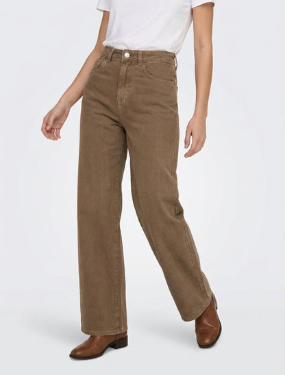 Jean uni wide leg - Camel