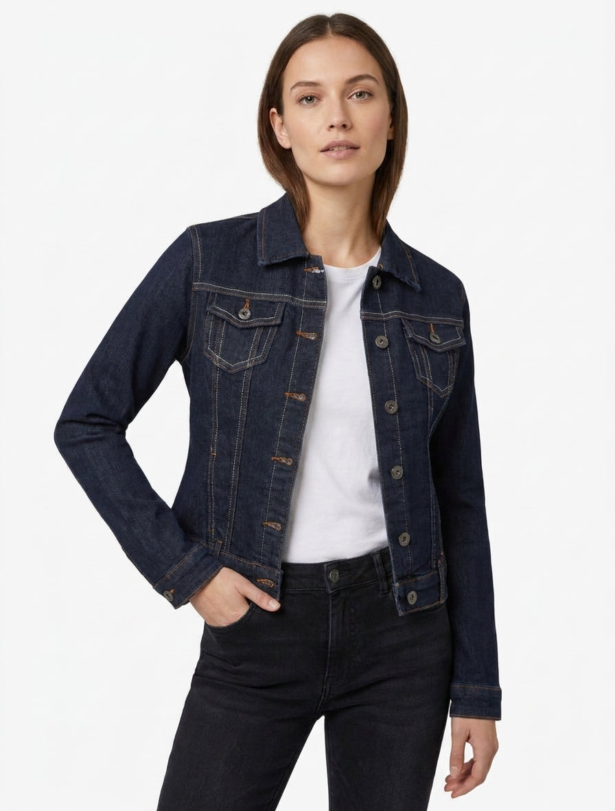 Veste en jean droite - Bleu brut
