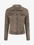 Veste en jean uni coupe droite - Taupe - 1