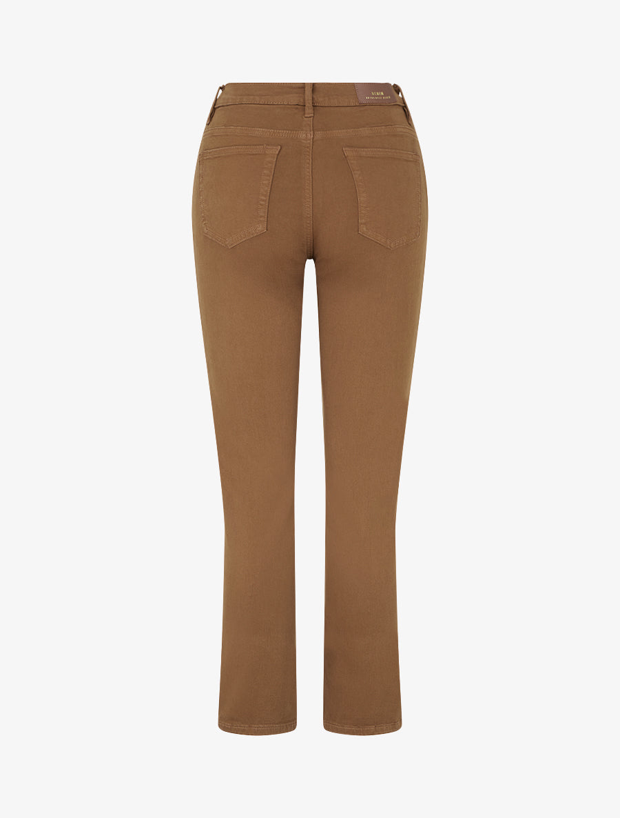 Jean slim uni taille haute - Camel - 2