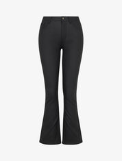 Pantalon flare enduit - Noir - 1