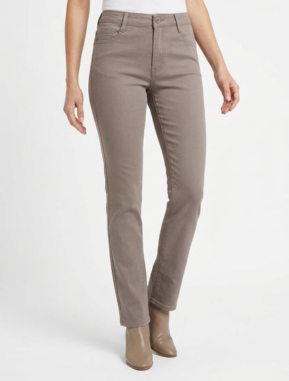 Jean uni coupe droite - Taupe