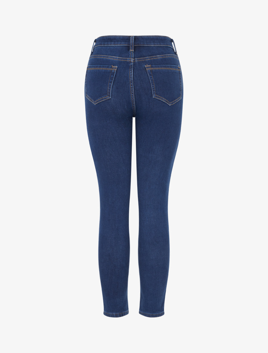 Jean skinny doublé polaire - Bleu brut - 2