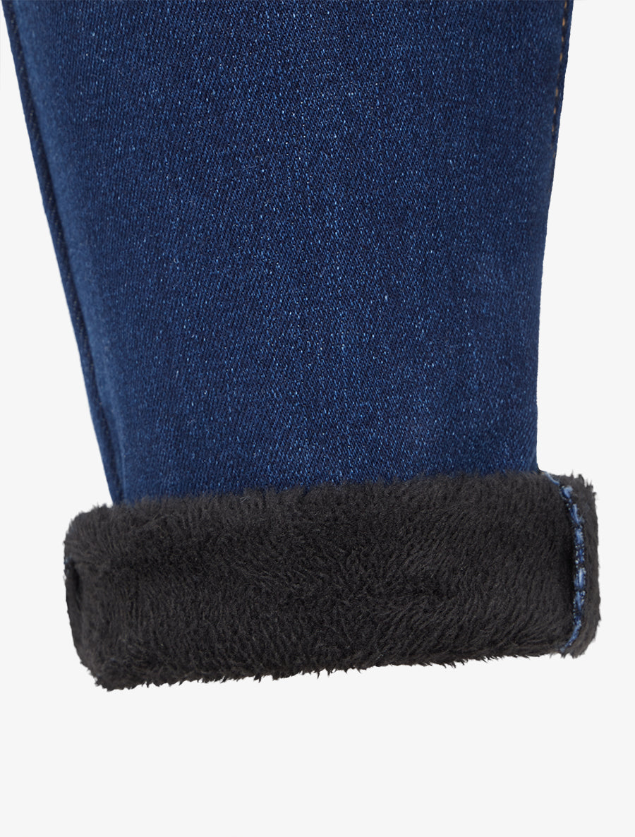 Jean skinny doublé polaire - Bleu brut - 3