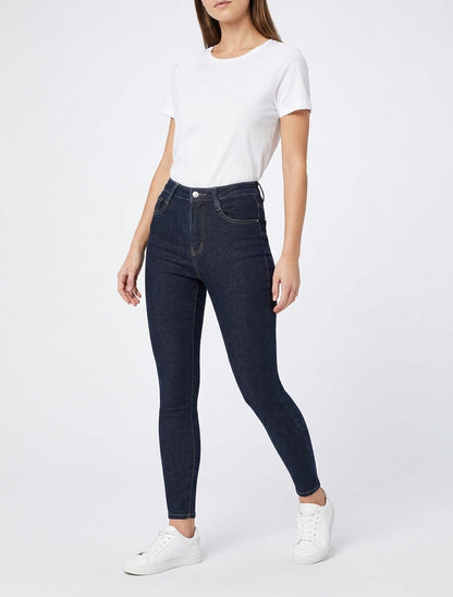 Jean skinny taille haute - Bleu brut