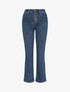 Jean droit boutonné à taille haute - Bleu denim - 1