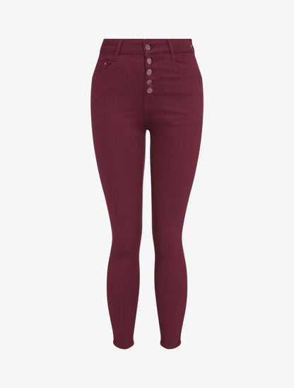 Jean skinny boutonné - Bordeaux - 2