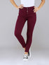 Jean skinny boutonné - Bordeaux - 1