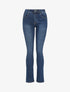 Jean droit à poches strassées - Bleu denim - 1