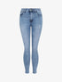 Jean push up à bords coupe franche - Bleu clair - 1