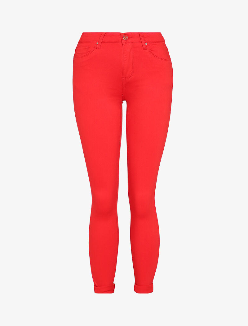 Jean skinny uni casual - Rouge - 4