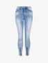 Jean push up à bords à zips - Bleu - 4