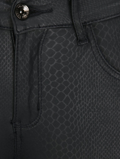 Pantalon en simili effet python - Noir - 3