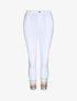 Jean 7/8  à bords coupe franche ornés de sequins - Blanc - 1
