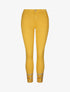 Jean 7/8 à bords ornés de broderies - Jaune moutarde - 1