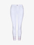 Jean 7/8 à bords ornés de broderies - Blanc - 4