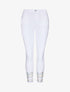 Jean slim taille haute broderie cachemire stylisée - Blanc - 4