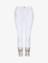 Jean slim taille haute broderies et perles - Blanc - 4