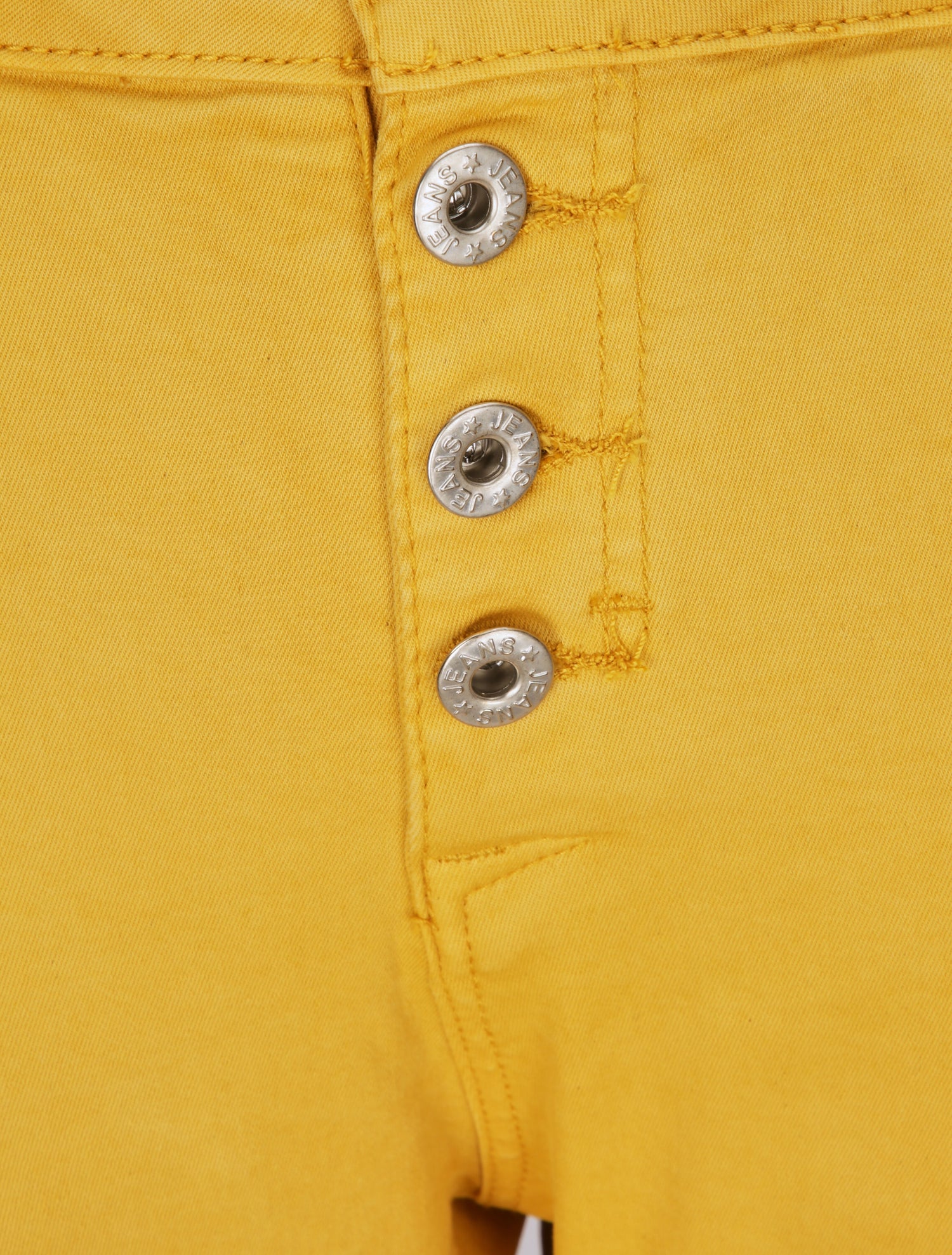 Jean boyfriend taille haute uni effet froissé - Moutarde - 3