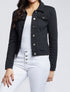 Veste courte en jean - Noir - 4