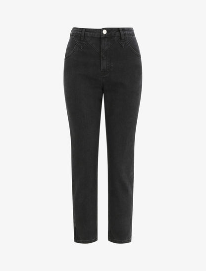 Jean mom à coutures stylisées - Anthracite - 4