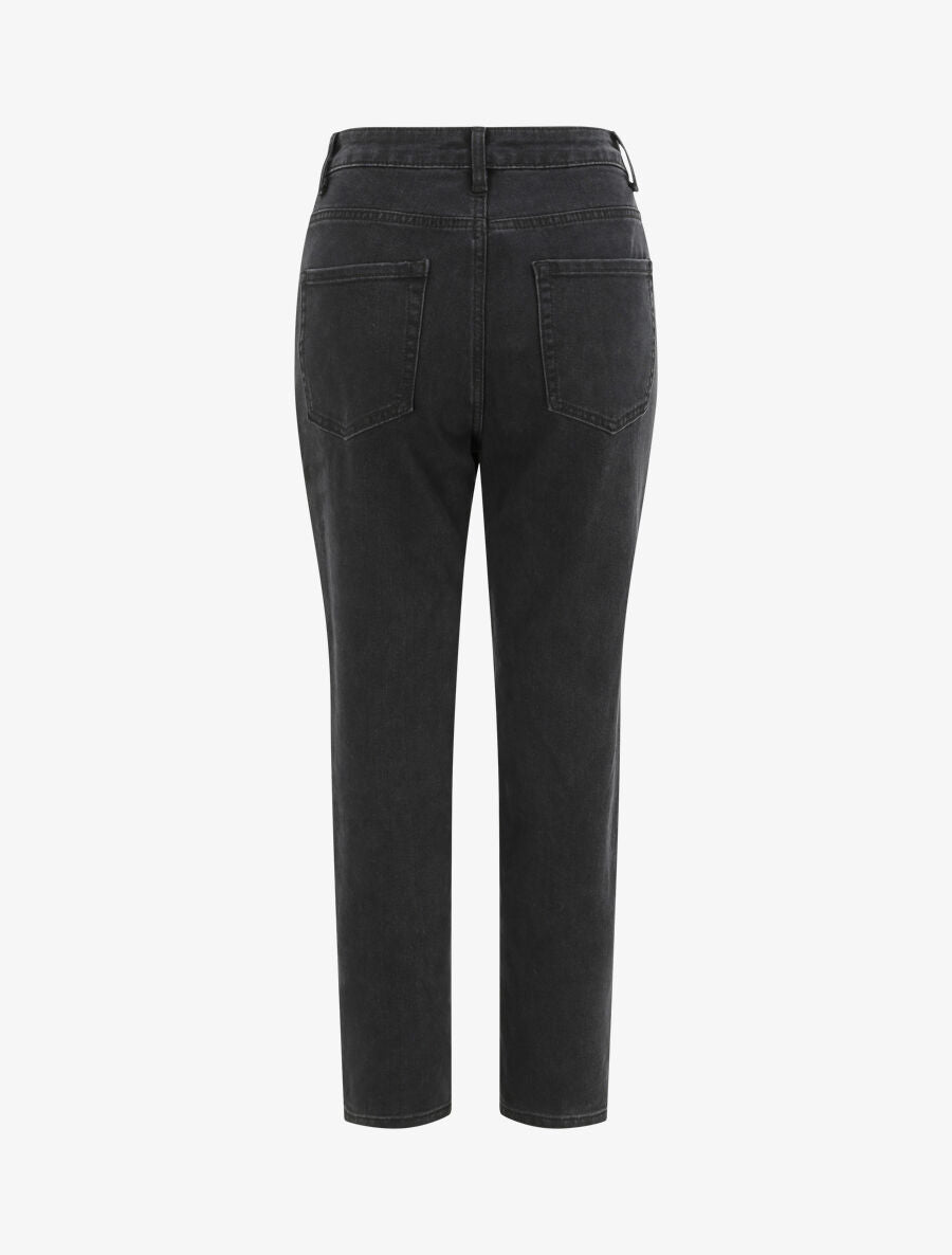 Jean mom à coutures stylisées - Anthracite - 2