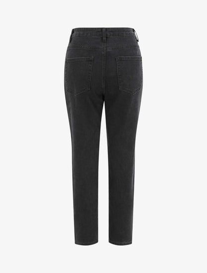 Jean mom à coutures stylisées - Anthracite - 2