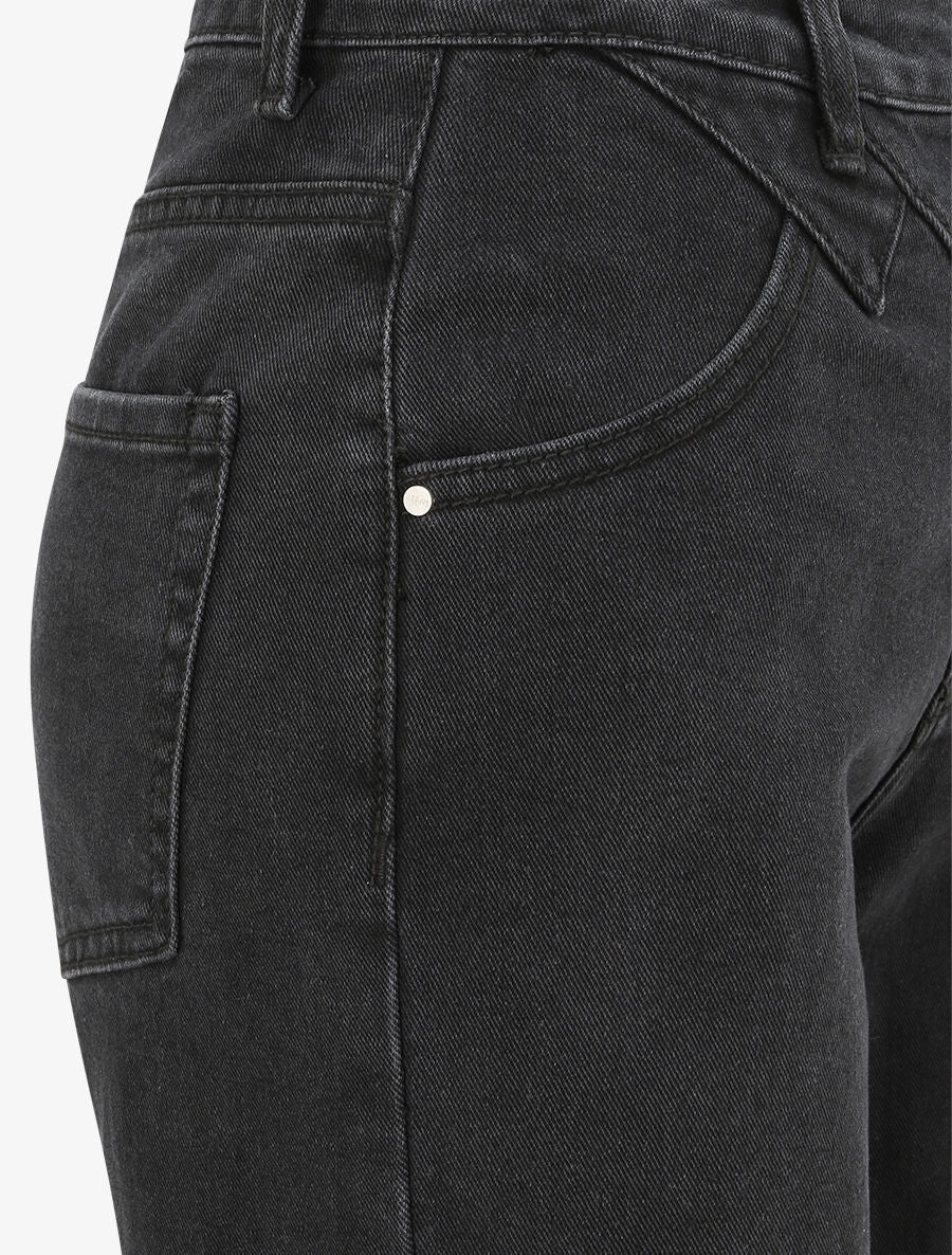 Jean mom à coutures stylisées - Anthracite - 3