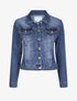 Veste en jean droite délavée - Bleu - 1