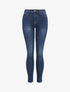 Jean skinny délavé à taille haute - Bleu - 1