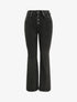 Jean flare à taille haute boutonnée - Noir - 1