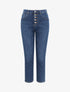 Mom jean à taille haute boutonnée - Bleu denim - 4