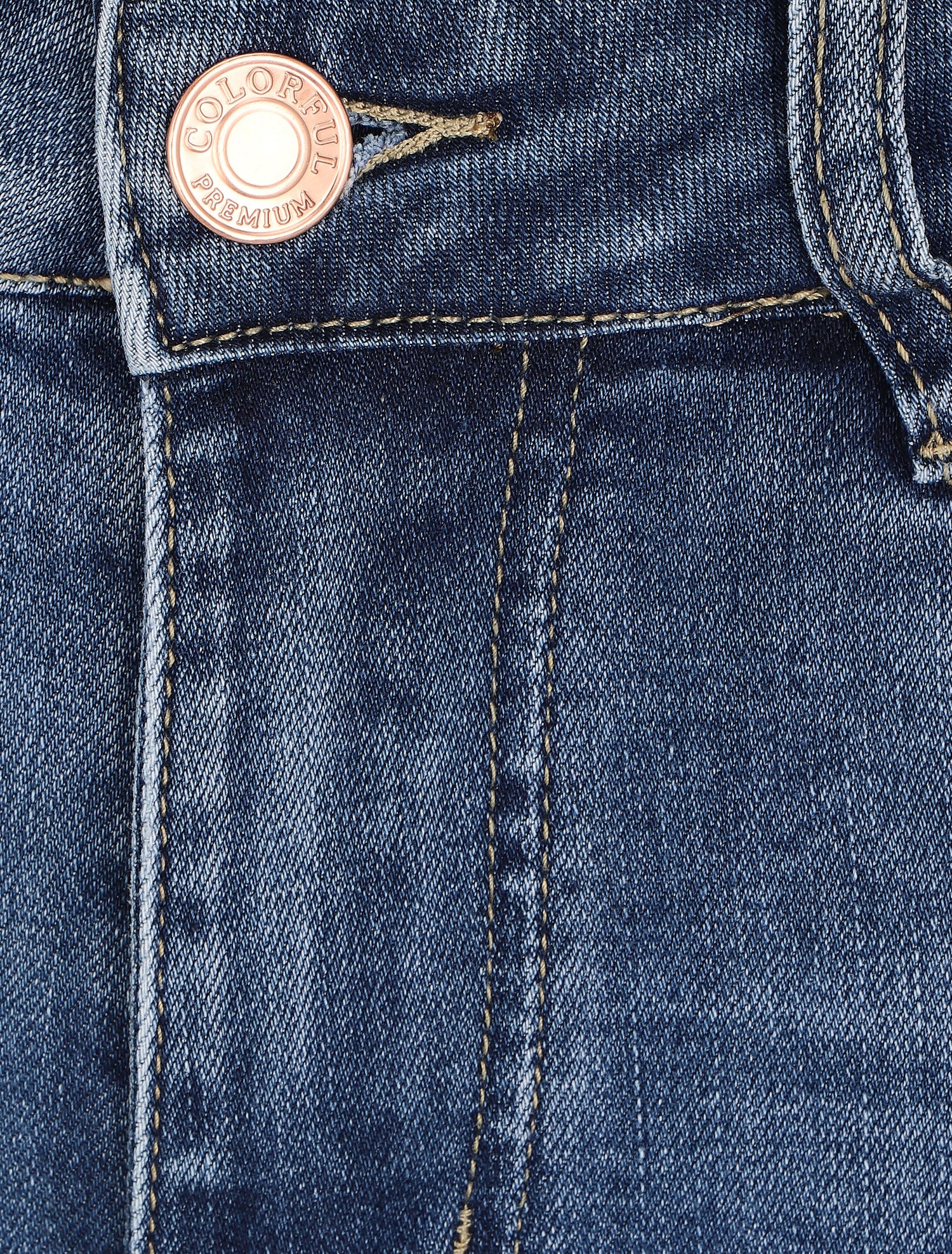 Jean uni coupe flare taille standard - Bleu denim - 3