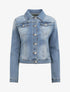 Veste en jean droite délavé - Bleu - 1
