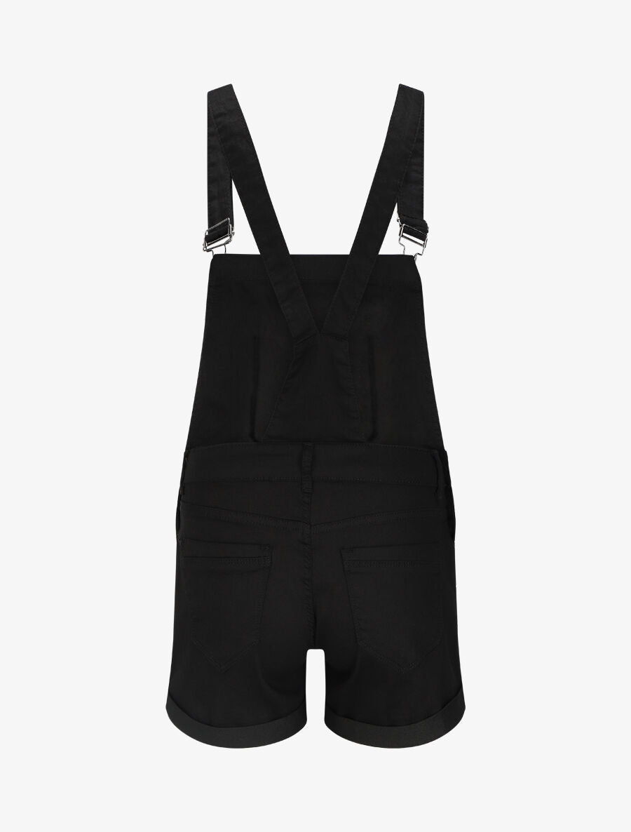 Salopette short en jean - Noir - 2