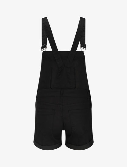 Salopette short en jean - Noir - 2